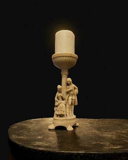 Mid-Century European Figural Resin Candle Holder