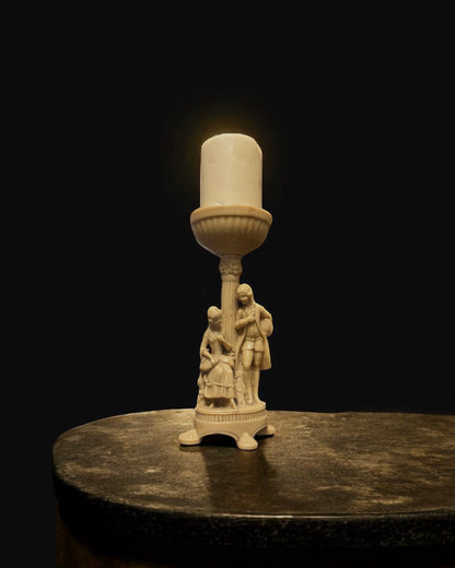Mid-Century European Figural Resin Candle Holder
