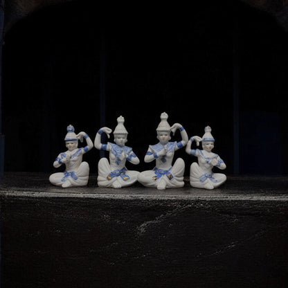 Vintage Porcelain Thai Temple Dancer Figurines