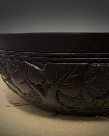 African Hand-Carved Ebony Bowl