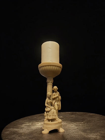 Mid-Century European Figural Resin Candle Holder