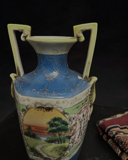 Antique Japanese Hand-Painted Nippon Vase (c. 1891–1921)