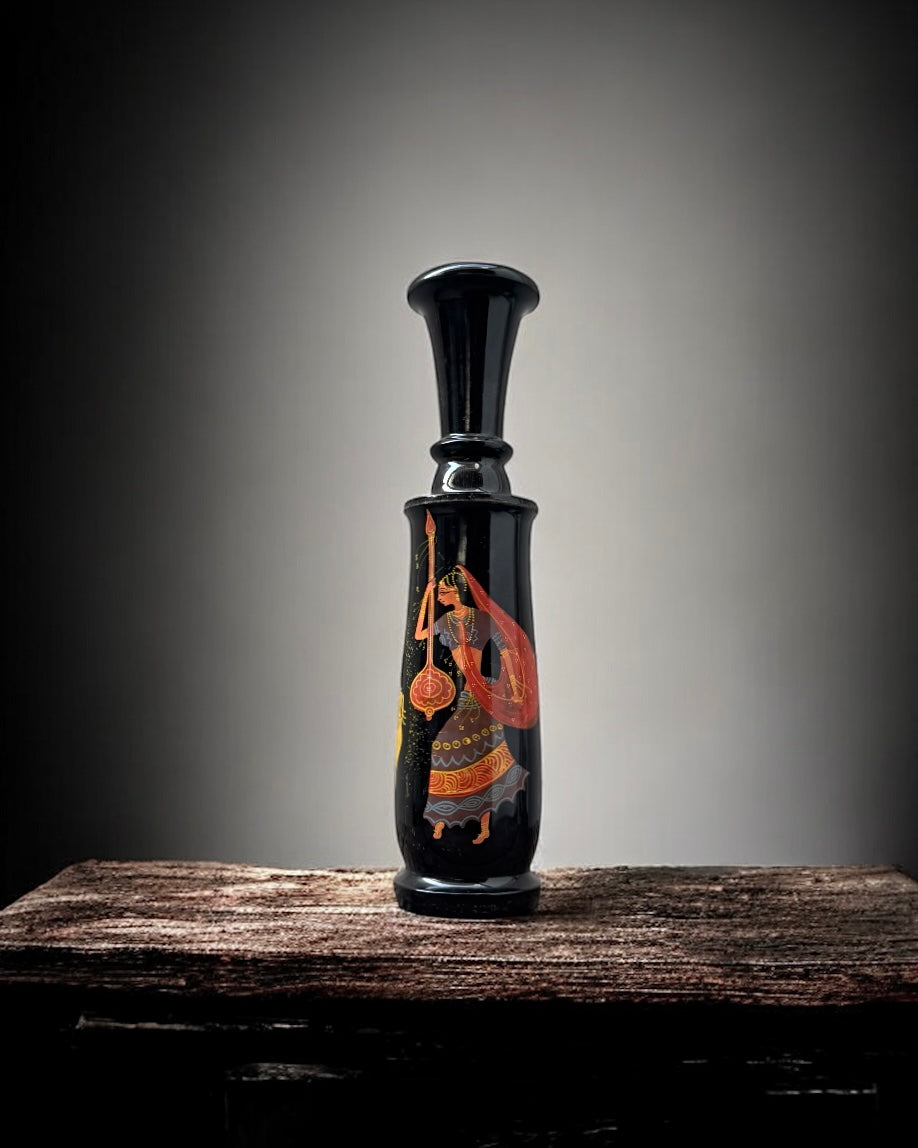 Hand-painted Indian Wooden Vase