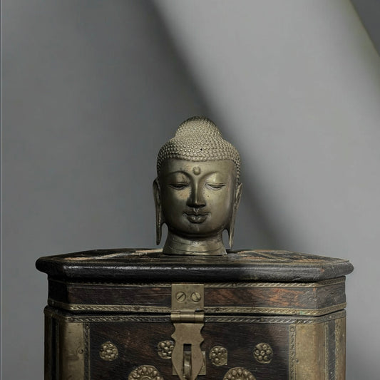 Antique Tibetan Bronze Buddha Head