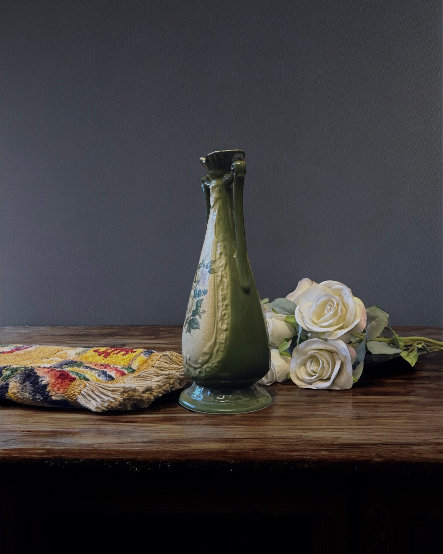 Rockingham-Revival English Earthenware Vase, Early-Mid century (c. 1930-1950)