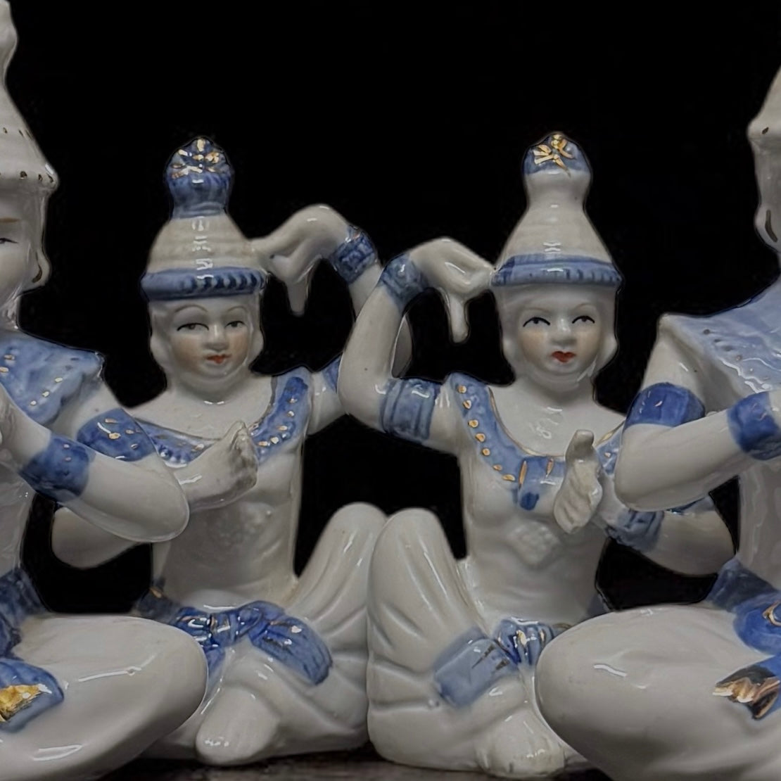Vintage Porcelain Thai Temple Dancer Figurines
