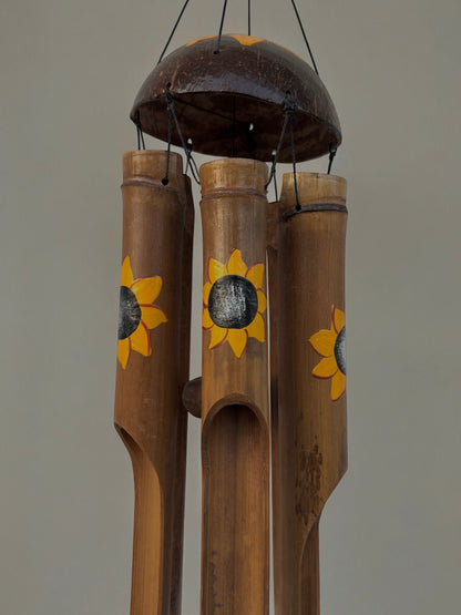 Balinese Bamboo Wind Chime, Hand-carved and Painted