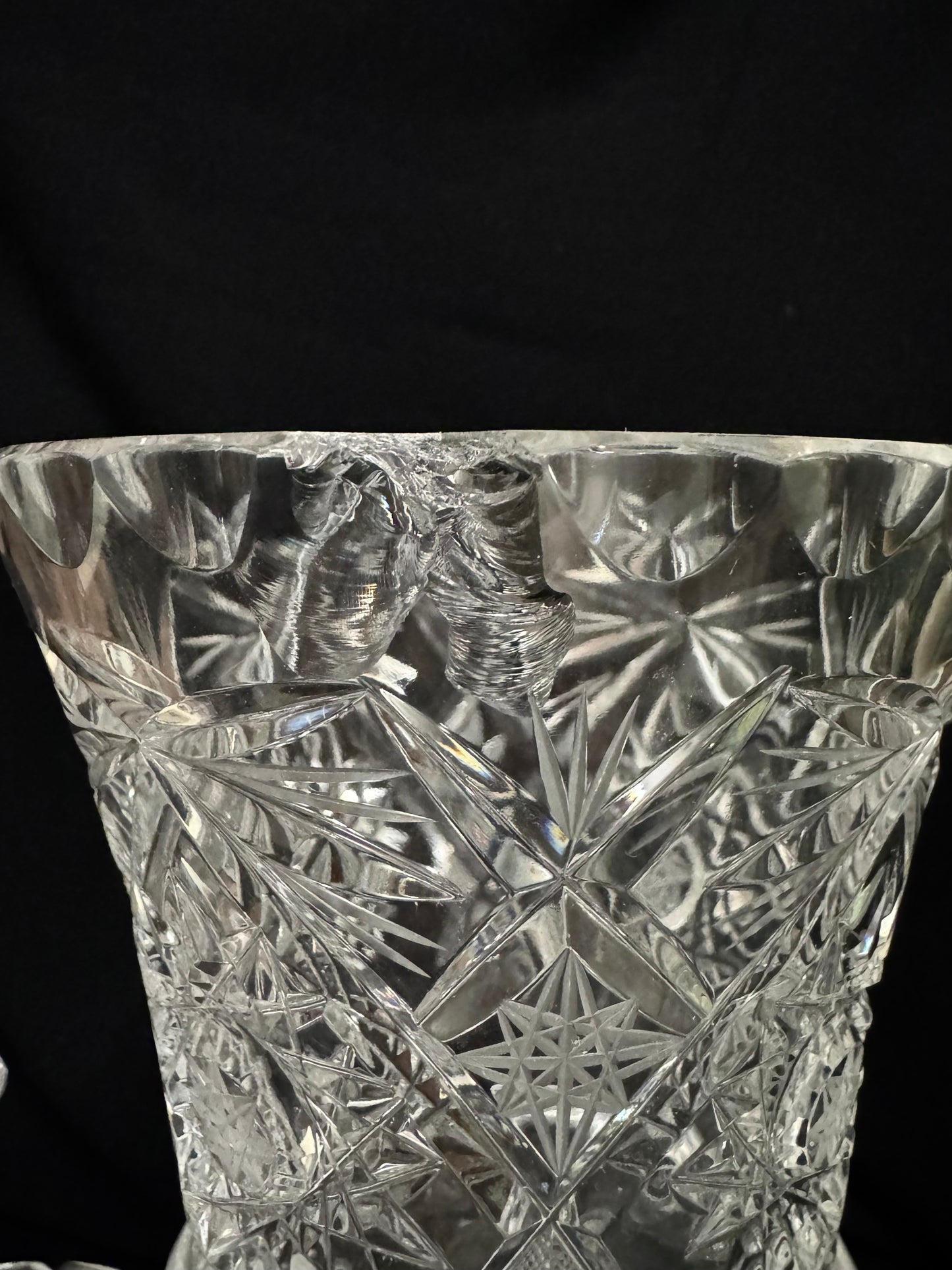 French Crystal Vase - Handmade/Hand-cut, Mid-20th century