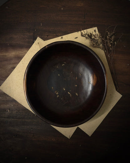 African Hand-Carved Ebony Bowl
