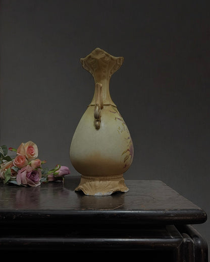 Antique Austrian Robert Hanke Porcelain Vase - Late Victorian/Early Art Nouveau, Hand-painted, circa 1900