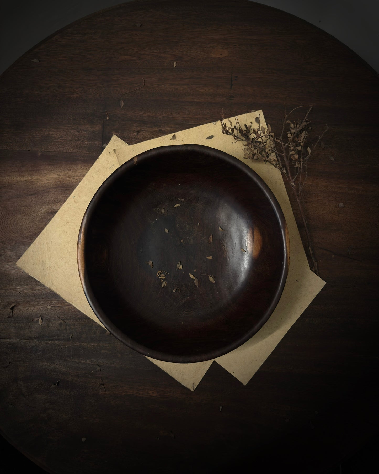 African Hand-Carved Ebony Bowl
