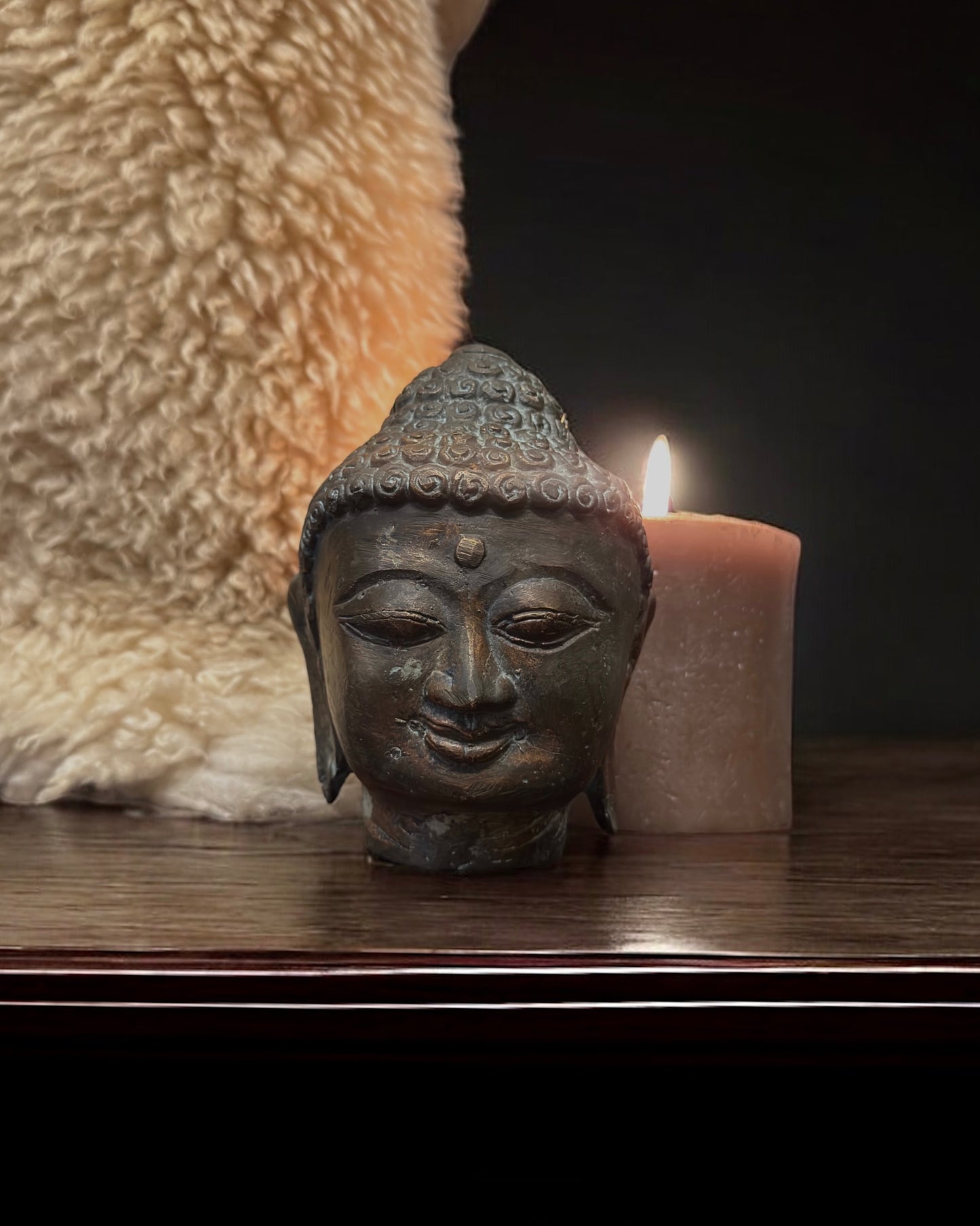 Burmese Bronze Buddha Head