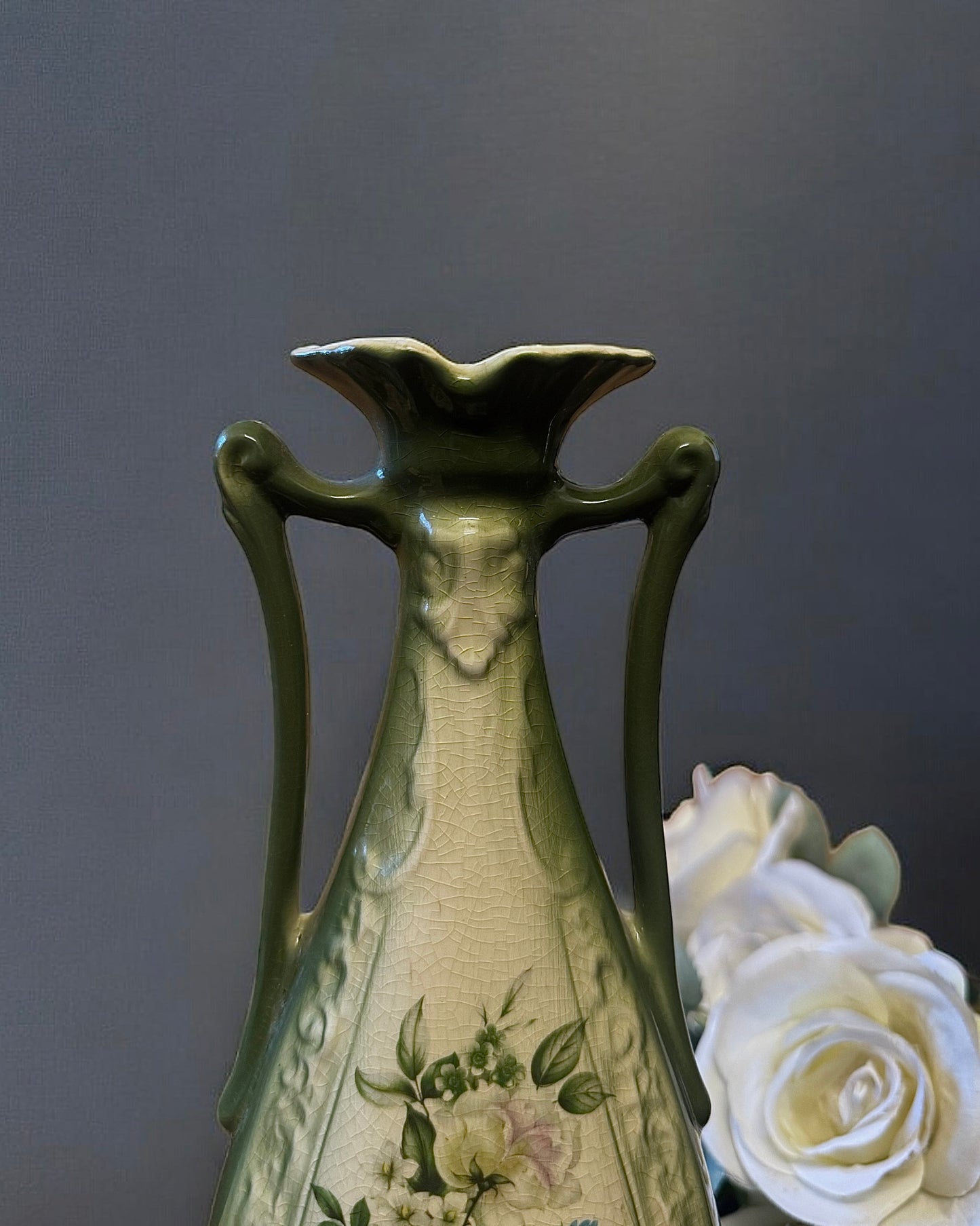 Rockingham-Revival English Earthenware Vase, Early-Mid century (c. 1930-1950)