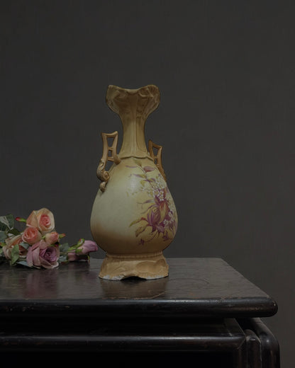 Antique Austrian Robert Hanke Porcelain Vase - Late Victorian/Early Art Nouveau, Hand-painted, circa 1900