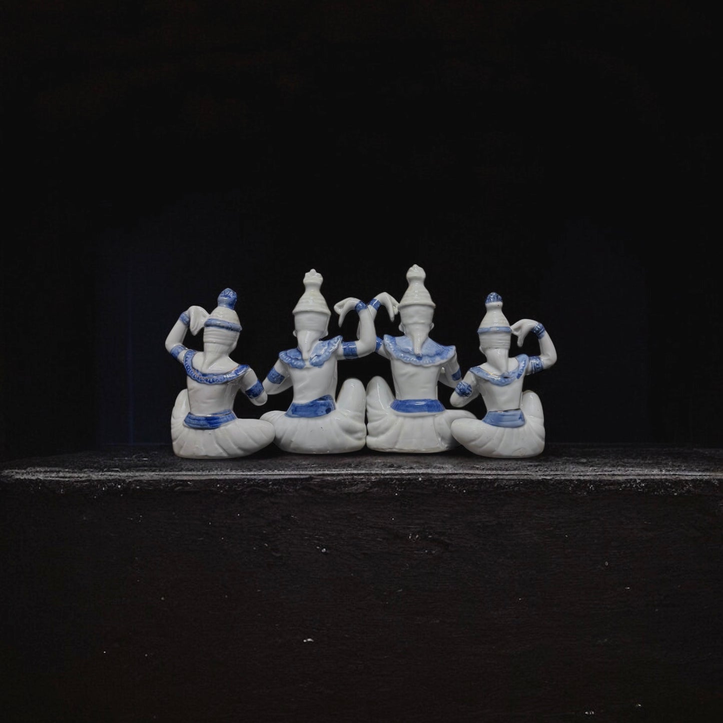 Vintage Porcelain Thai Temple Dancer Figurines