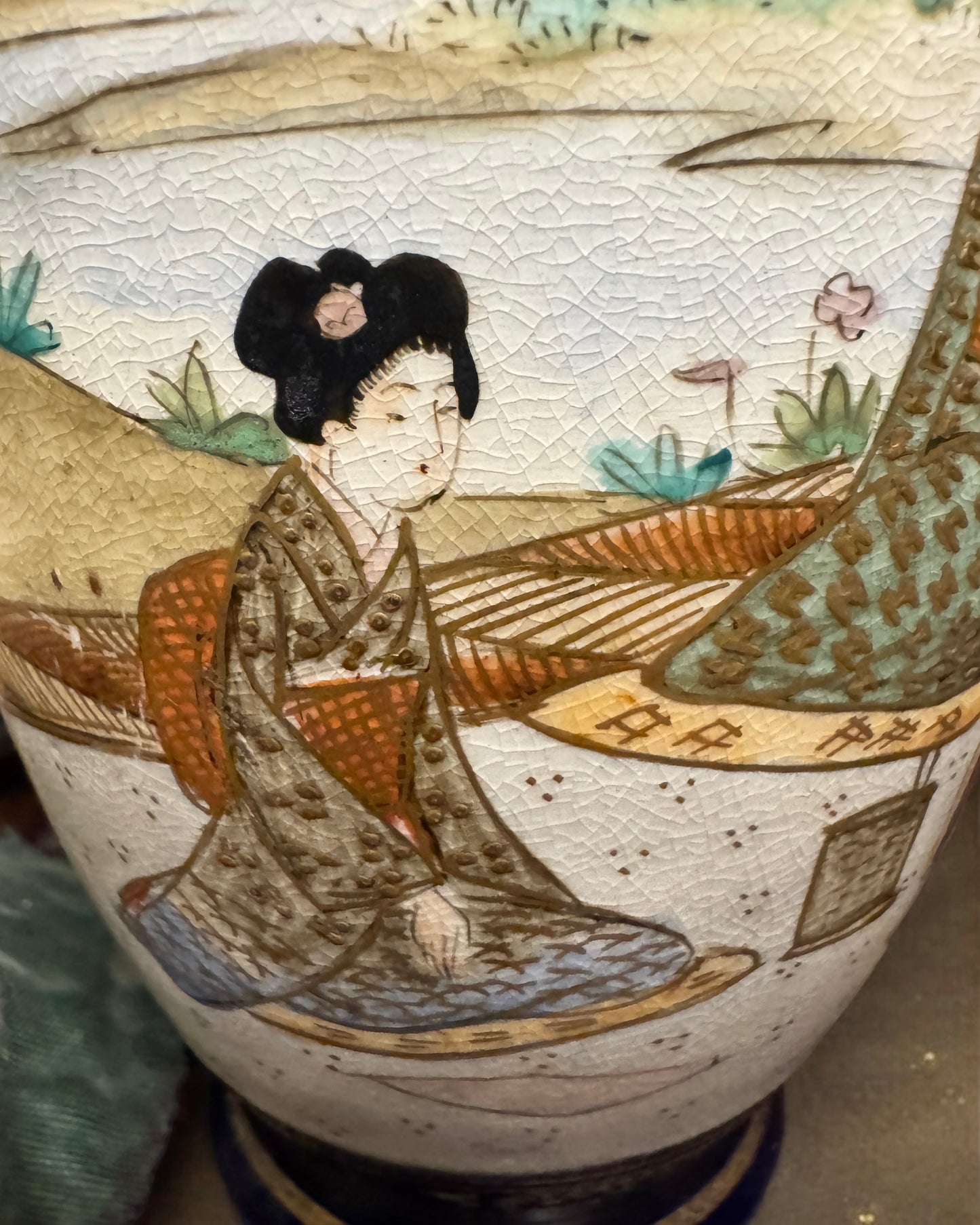 Signed Japanese Mini Satsuma Vase, Hand-Painted, Meiji Period (between 1880-1900)