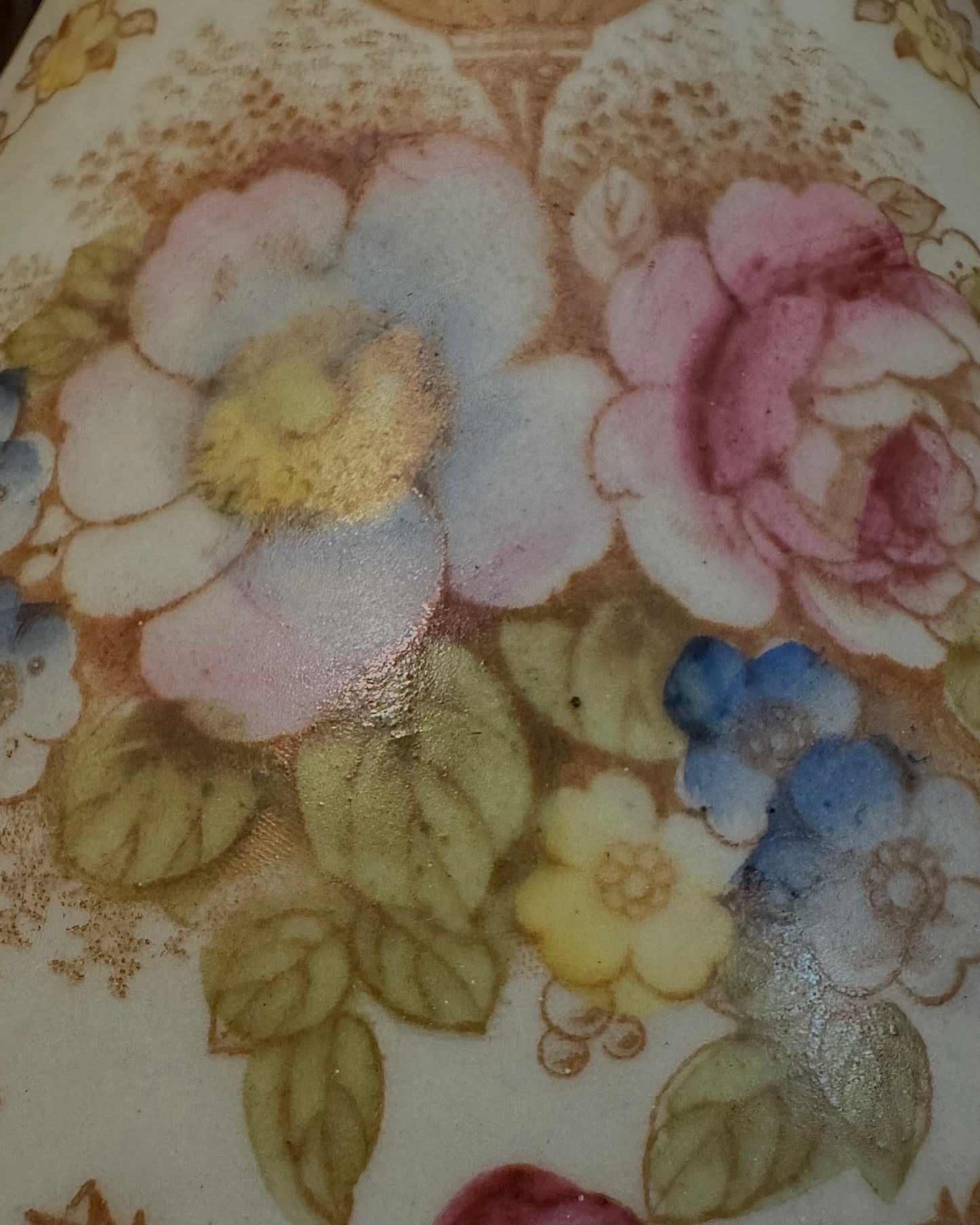 English Crown Devon “Spring” Pattern Hand-Painted Vase, Fielding & Co., Stoke-on-Trent, circa 1910s