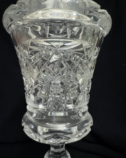 French Crystal Vase - Handmade/Hand-cut, Mid-20th century