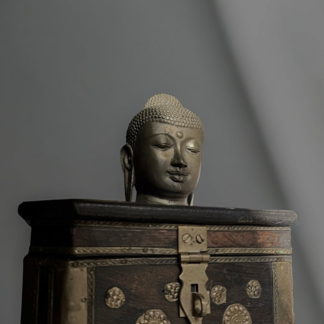 Antique Tibetan Bronze Buddha Head