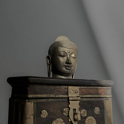 Antique Tibetan Bronze Buddha Head