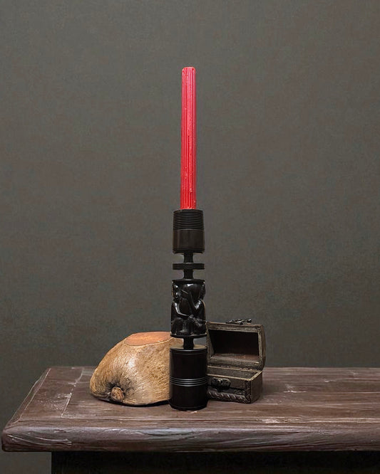 Hand-Carved African Ebony Candle Holder