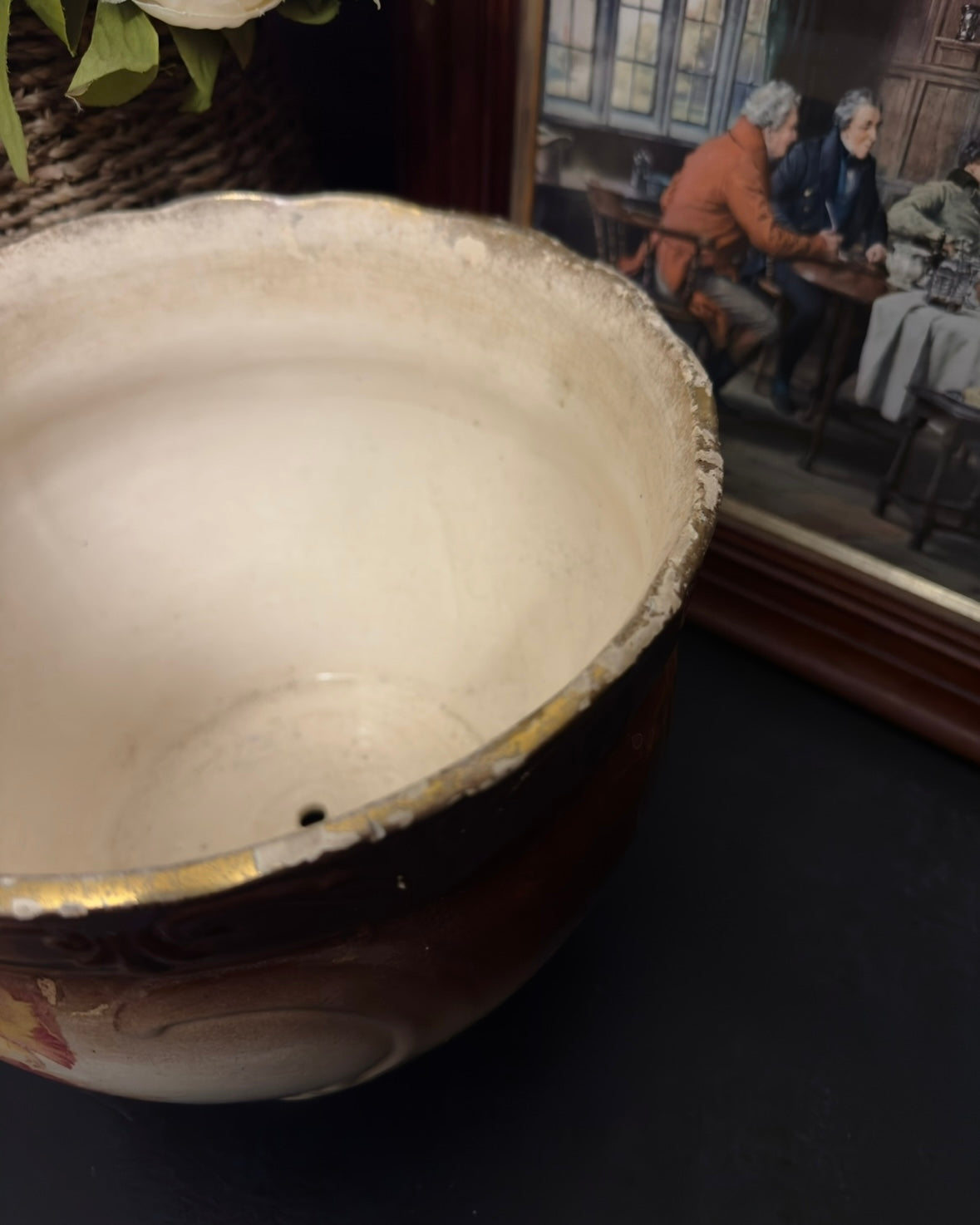 Edwardian English Floral Jardinière - “Glasgow” Pattern (c. 1910-1920s)