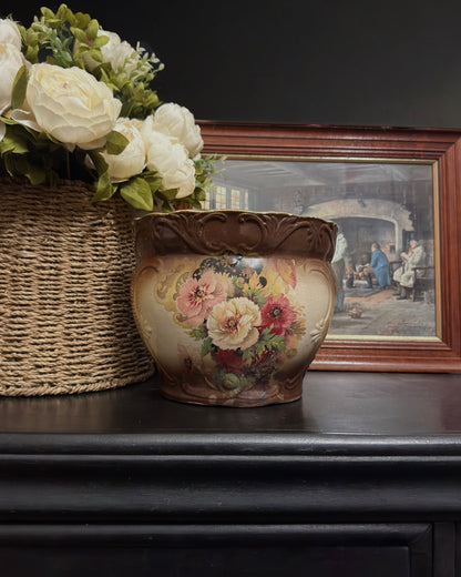 Edwardian English Floral Jardinière - “Glasgow” Pattern (c. 1910-1920s)