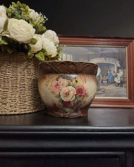 Edwardian English Floral Jardinière - “Glasgow” Pattern (c. 1910-1920s)