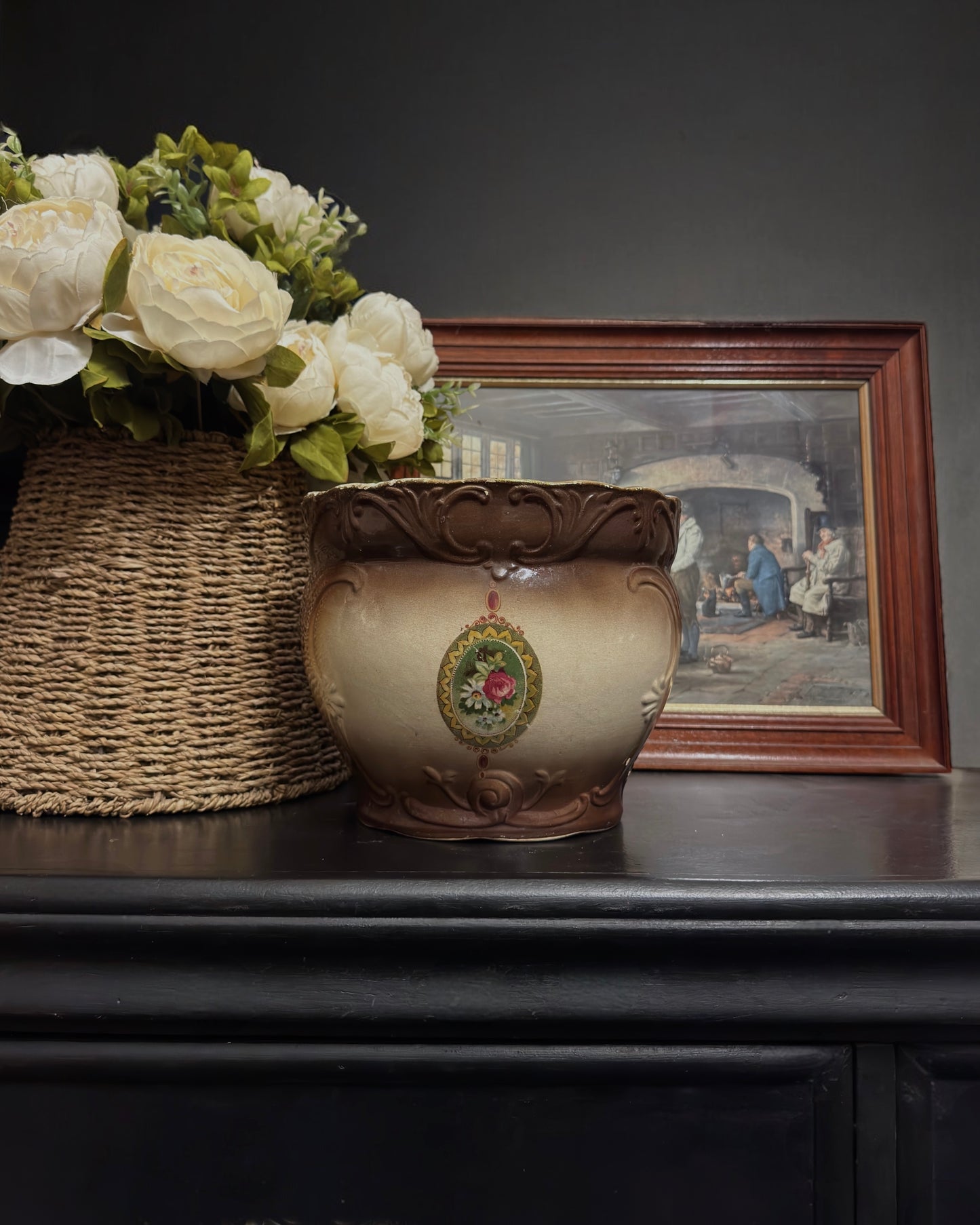 Edwardian English Floral Jardinière - “Glasgow” Pattern (c. 1910-1920s)